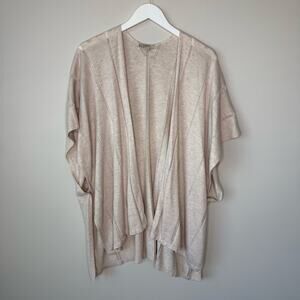 LOFT | Cream Open Front Cocoon Ribbed Cardigan Size XS/S